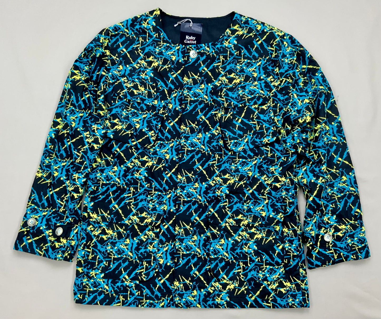 neon print no collar jacket　[ネオプリントノーカラージャケット]　RG01 FJ01