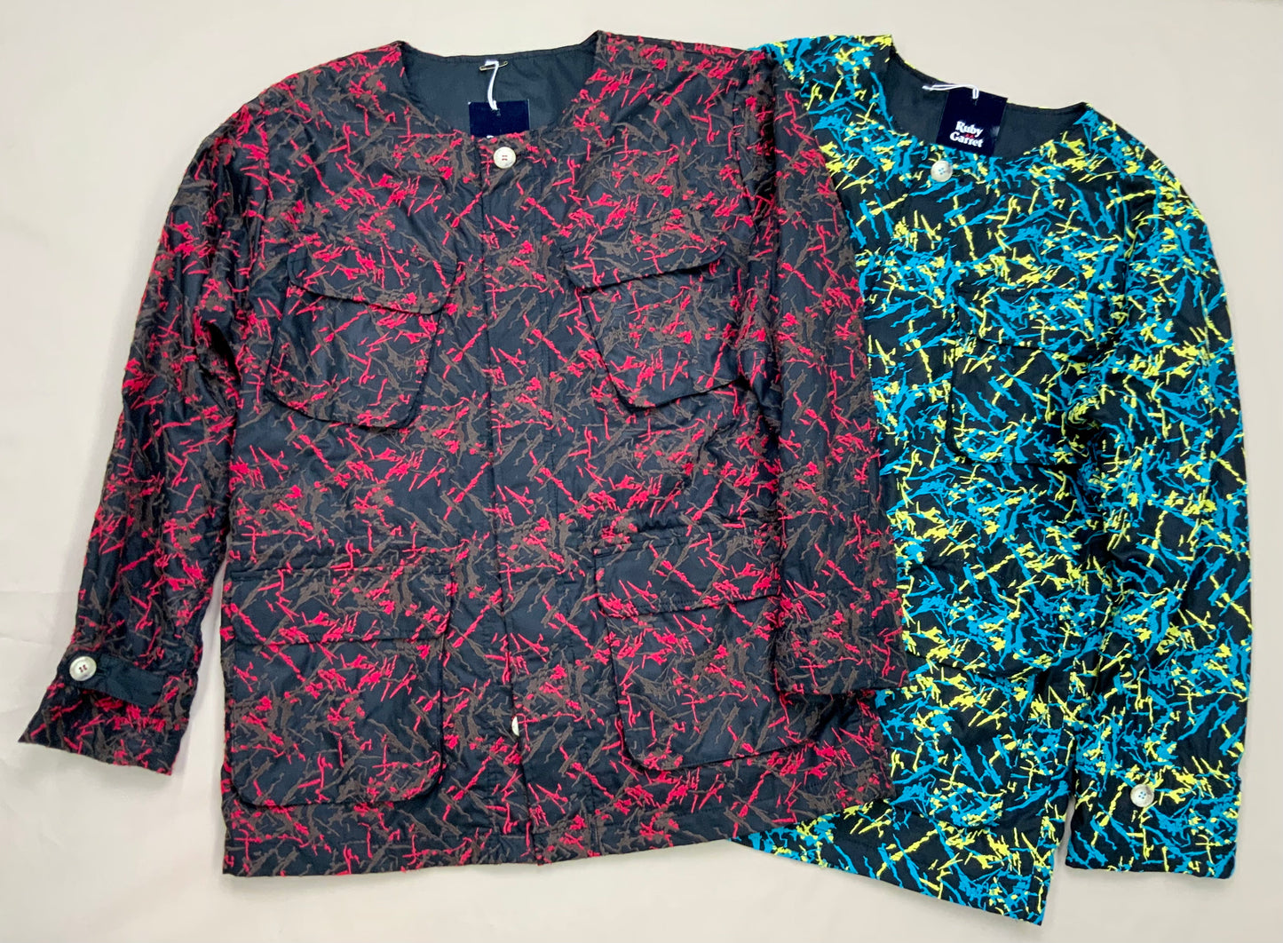 neon print no collar jacket　[ネオプリントノーカラージャケット]　RG01 FJ01